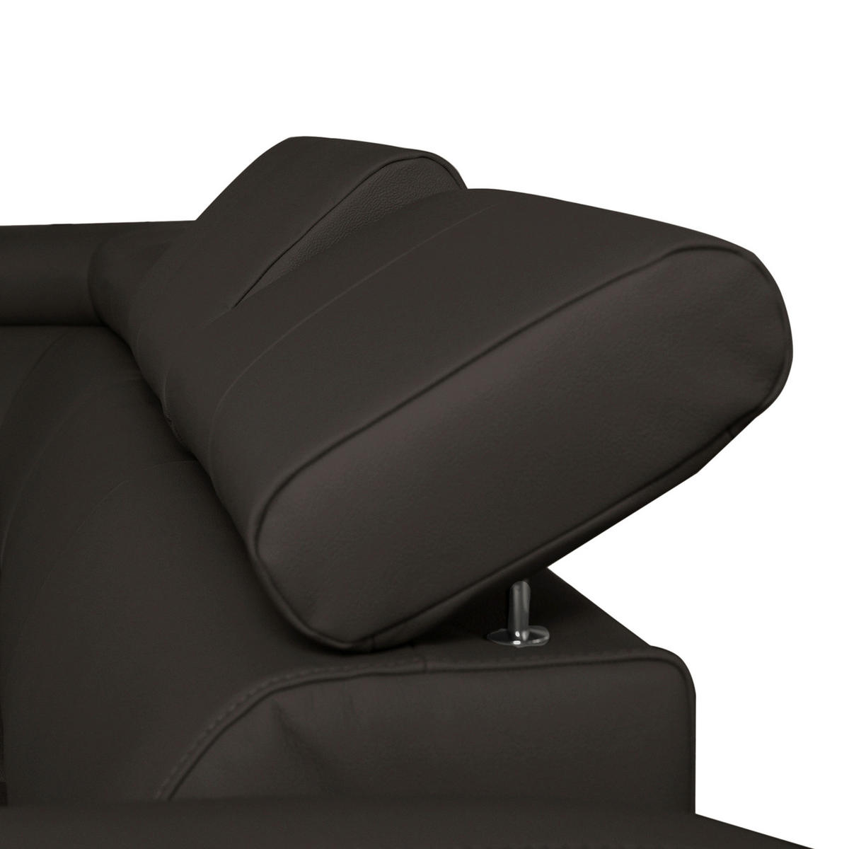 WOHNLANDSCHAFT in Lederlook Echtleder Dunkelbraun  - Chromfarben/Dunkelbraun, Design, Leder/Textil (208/315/175cm) - Livetastic