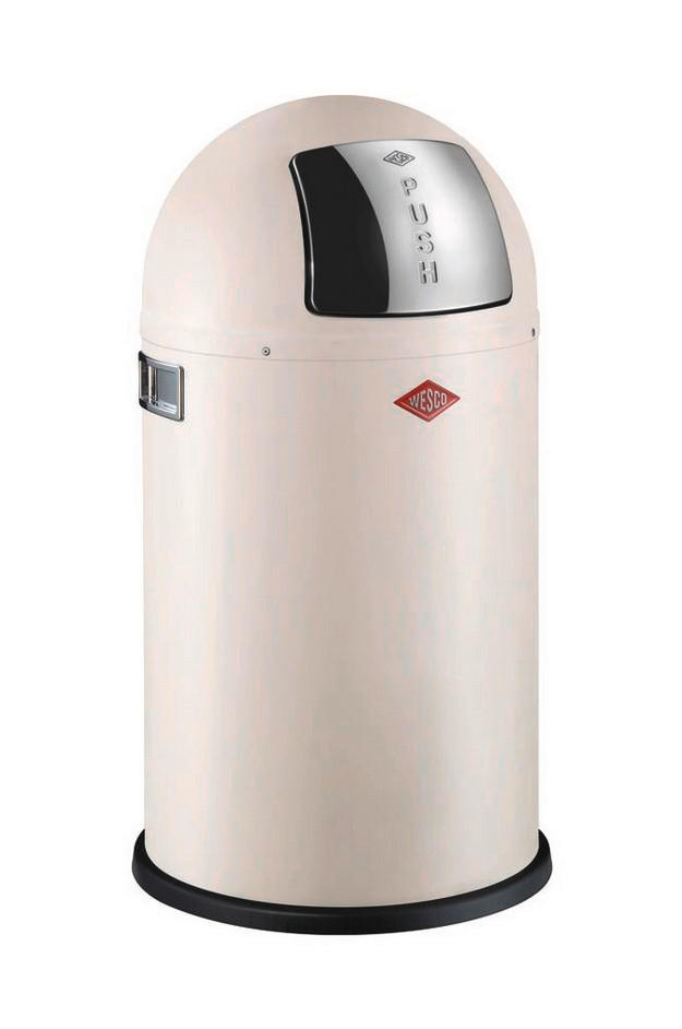 ABFALLSAMMLER PUSHBOY JUNIOR 22 L  - Sandfarben/Edelstahlfarben, KONVENTIONELL, Kunststoff/Metall (35/63cm) - Wesco