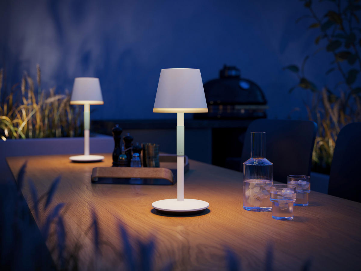 AKKU-TISCHLEUCHTE - Weiss, Design, Metall (14,2/35cm) - Philips HUE