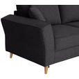 ECKSOFA in Flachgewebe Schwarz  - Eichefarben/Schwarz, KONVENTIONELL, Holz/Textil (265/159cm) - Carryhome