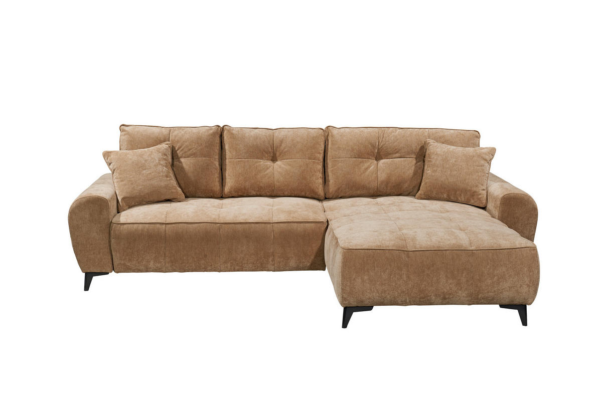 ECKSOFA Webstoff Braun  - Schwarz/Braun, Modern, Kunststoff/Textil (284/191cm) - MID.YOU