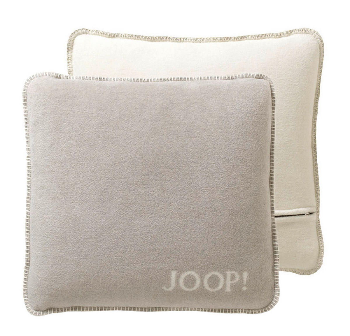 KISSENHÜLLE Uni Doubleface 50/50 cm  - Beige/Weiß, Design, Textil (50/50cm) - Joop!