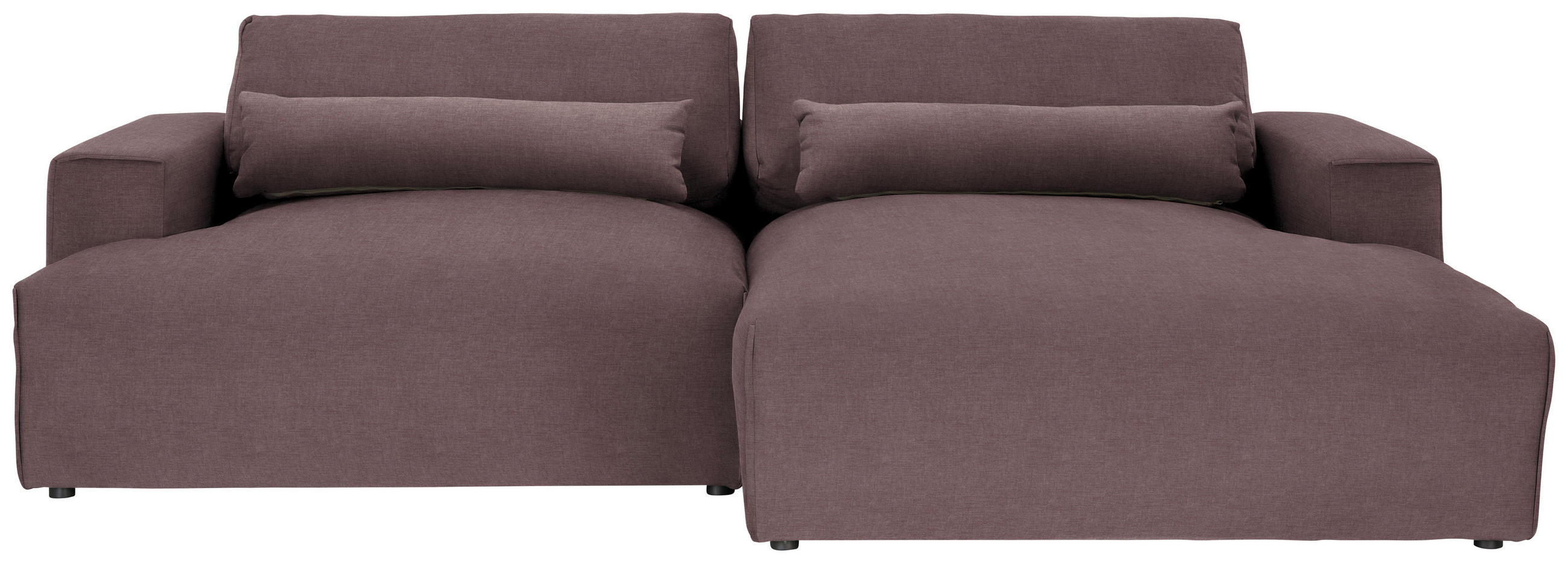 ECKSOFA Felicia in Struktur Mauve  267/187 cm  - Mauve/Schwarz, Design, Kunststoff/Textil (267/187cm) - Stylife