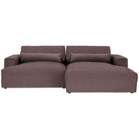 ECKSOFA Felicia in Struktur Mauve  267/187 cm  - Mauve/Schwarz, Design, Kunststoff/Textil (267/187cm) - Stylife