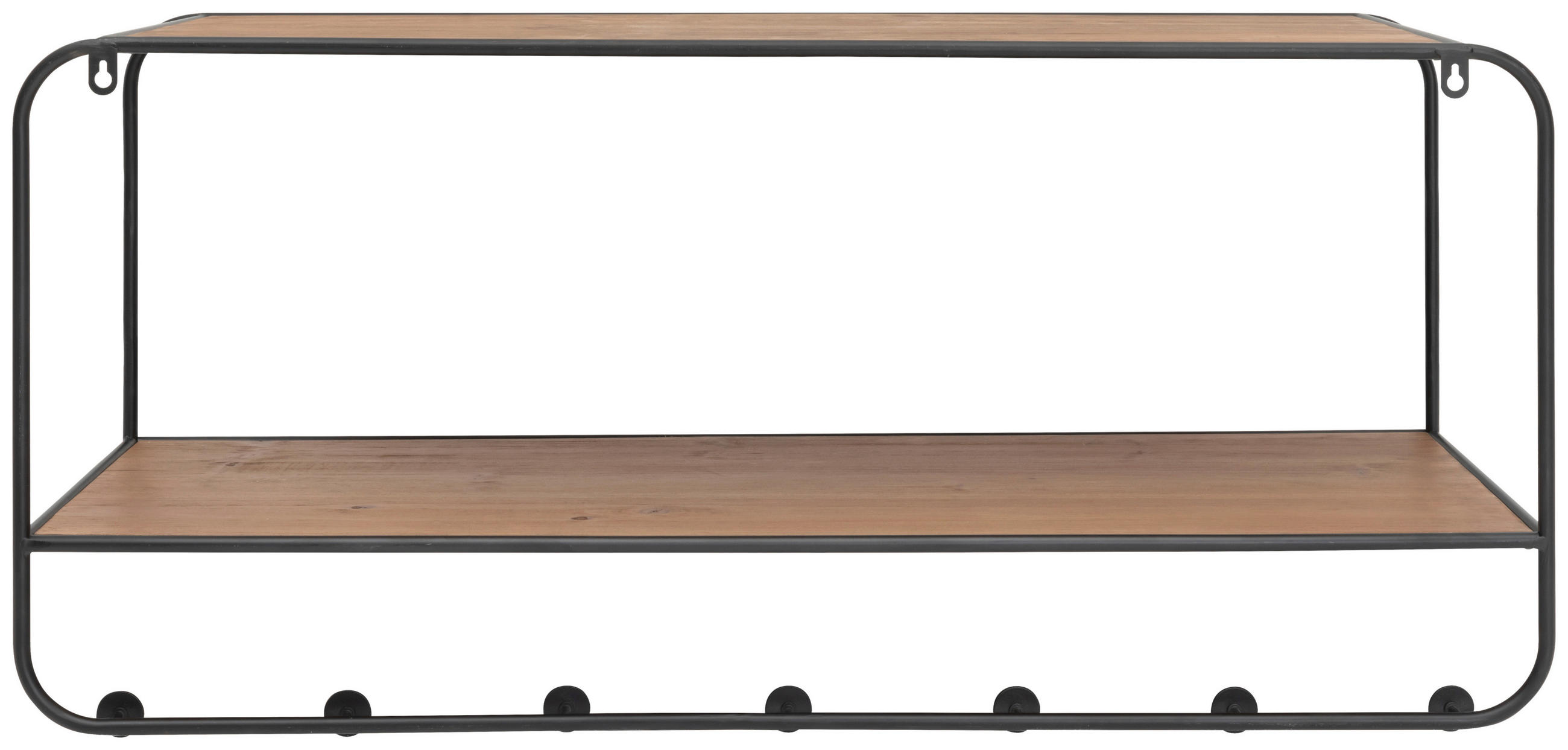 GARDEROBENLEISTE  in Tanne massiv Naturfarben, Schwarz  - Schwarz/Naturfarben, LIFESTYLE, Holz/Metall (90/42/32.5cm) - Livetastic