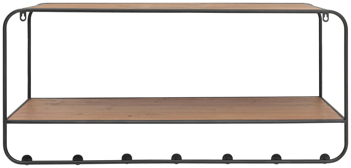 GARDEROBENLEISTE  in Tanne massiv Naturfarben, Schwarz  - Schwarz/Naturfarben, LIFESTYLE, Holz/Metall (90/42/32.5cm) - Livetastic