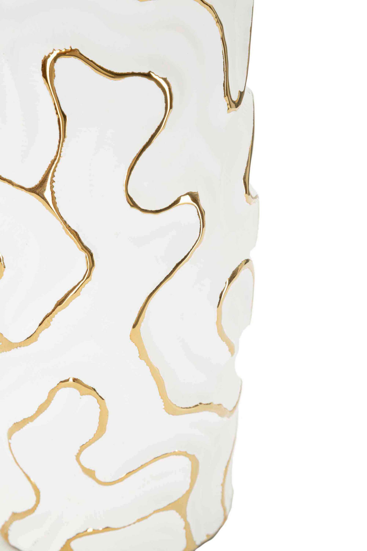 Vase Adore  - Goldfarben/Weiß, Basics, Keramik (12.5/25/12.5cm)