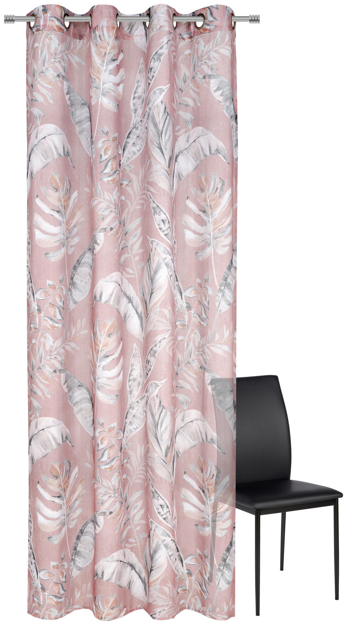 ÖSENVORHANG halbtransparent  - Rosa, Design, Textil (140/245cm) - Esposa