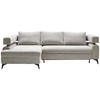 ECKSOFA in Chenille Hellgrau  - Hellgrau/Schwarz, Konventionell, Textil/Metall (184/265cm) - Hom`in