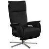 FERNSEHSESSEL in Schwarz  - Edelstahlfarben/Schwarz, Modern, Leder/Metall (77/116/80cm) - Livetastic