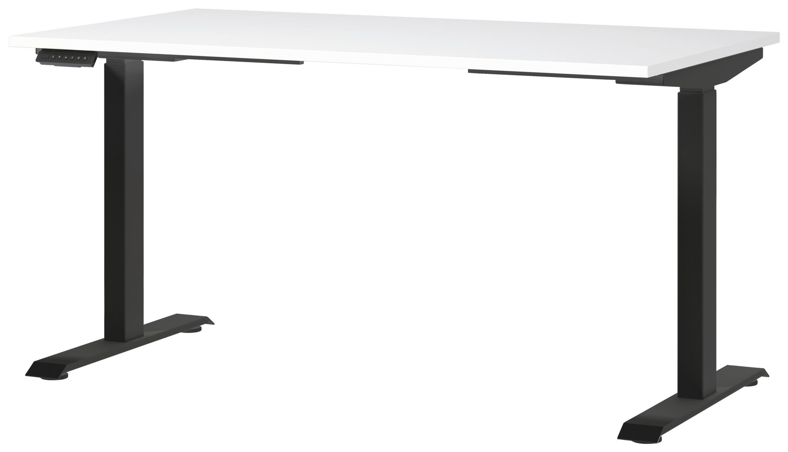 SCHREIBTISCH 140/80/72-118 cm Schwarz, Weiß elektrisch höhenverstellbar  - Schwarz/Weiß, MODERN, Holzwerkstoff/Metall (140/80/72-118cm) - Novel