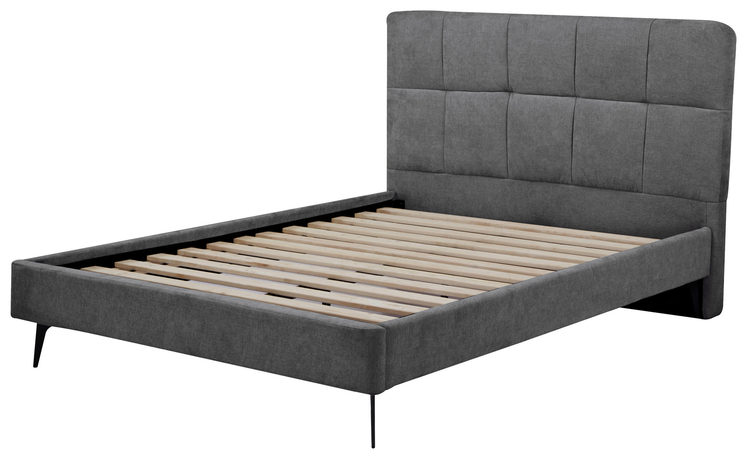 POLSTERBETT 140/200 cm  in Dunkelgrau  - Dunkelgrau/Schwarz, Design, Holz/Textil (140/200cm) - Boxxx