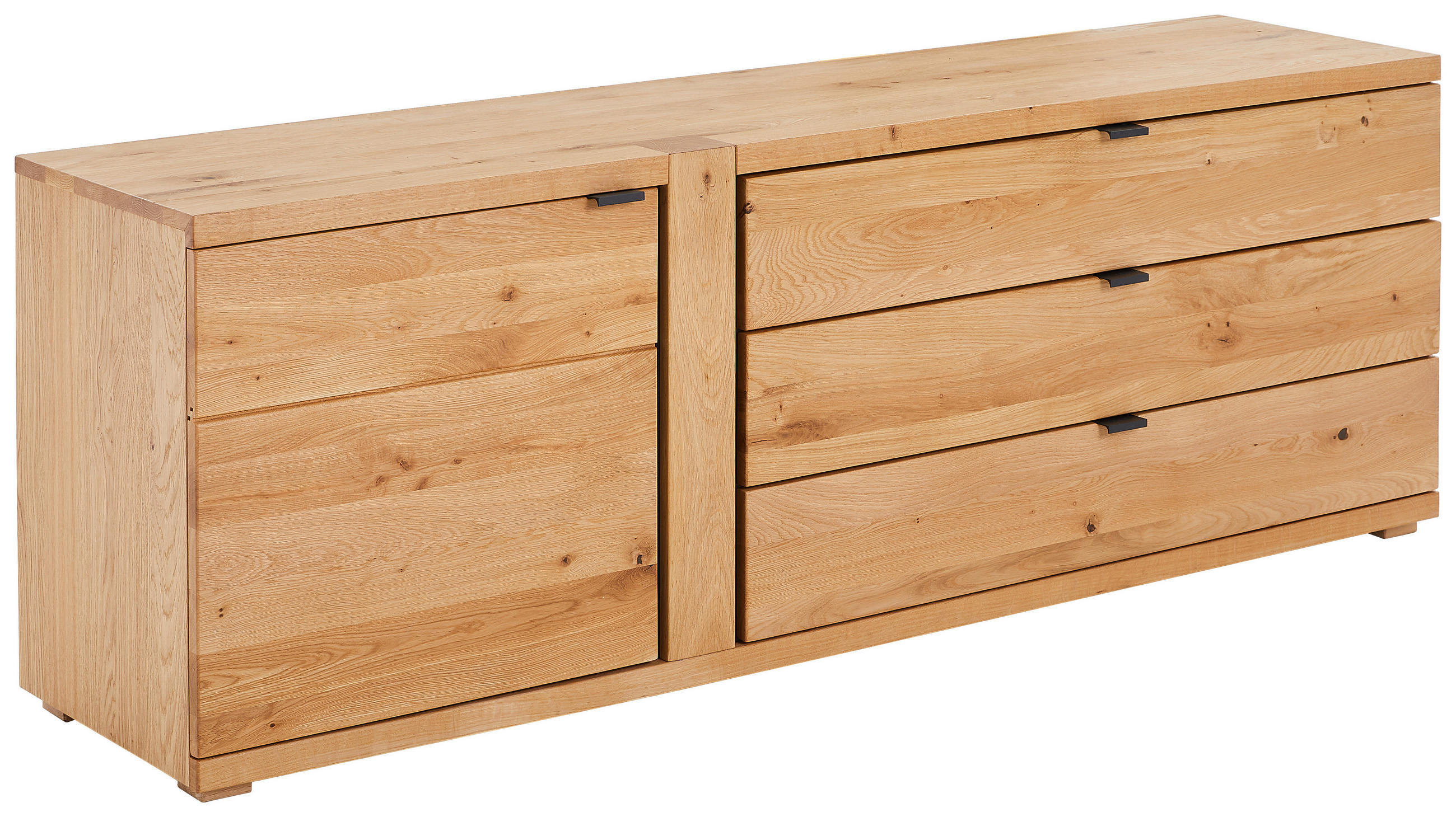 LOWBOARD Amaya in 180/62/47 cm - Eichefarben/Anthrazit, Natur, Holz/Holzwerkstoff (180/62/47cm) - Linea Natura