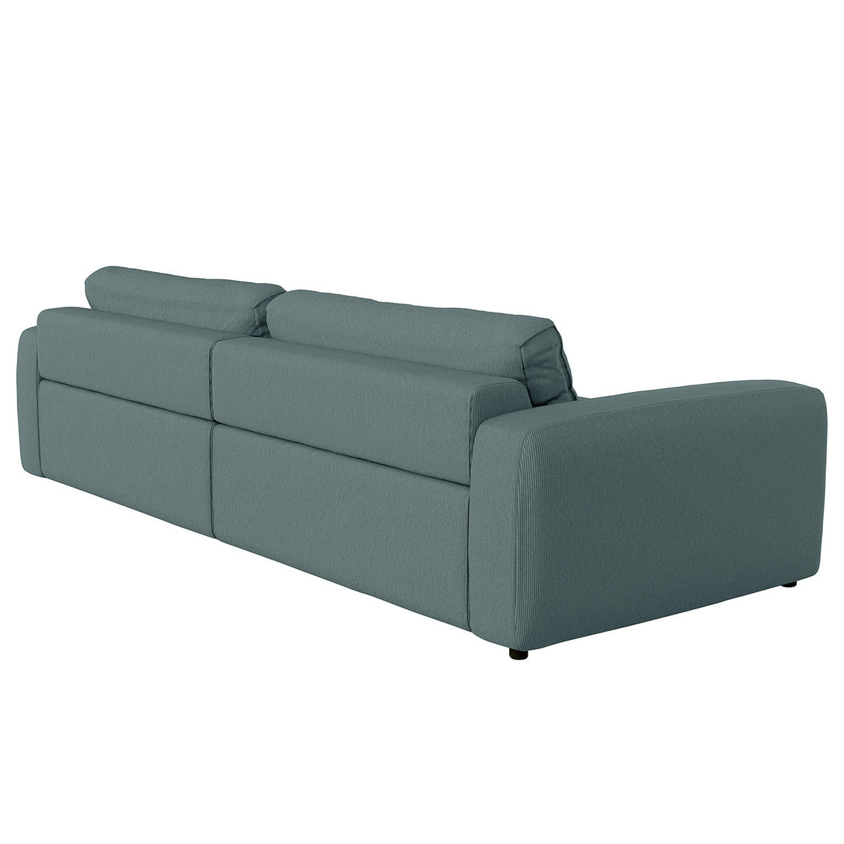 BIGSOFA in Cord Blaugrau  - Blaugrau/Schwarz, Modern, Kunststoff/Textil (264/84/125cm) - Trendmanufaktur