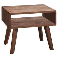 NACHTSCHRANK 50/42/41 cm Nussbaum massiv  - Nussbaumfarben, Design, Holz (50/42/41cm) - Hasena