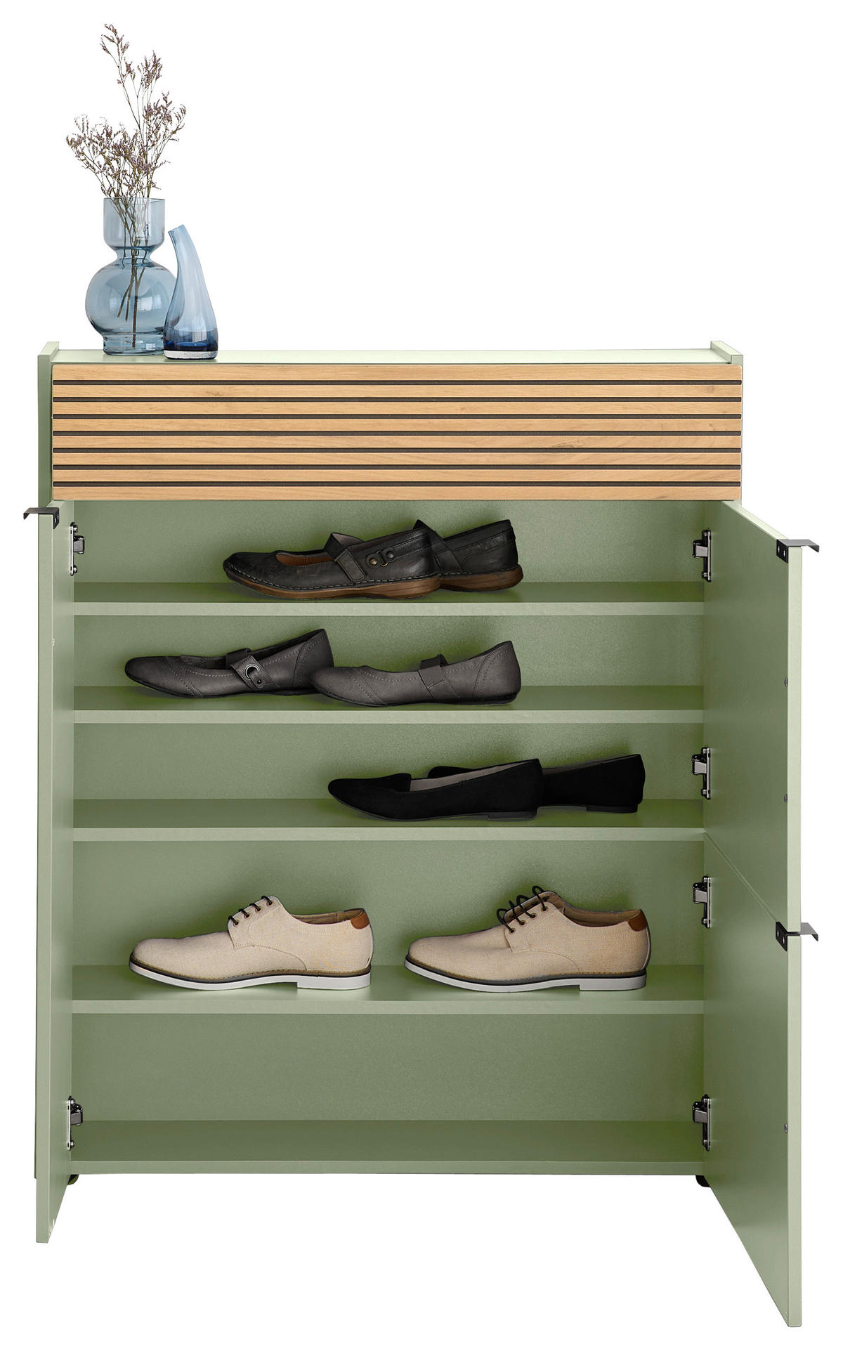 SCHUHSCHRANK  in 83/99/22 cm  - Eichefarben/Schwarz, Design, Holzwerkstoff/Kunststoff (83/99/22cm) - Voleo