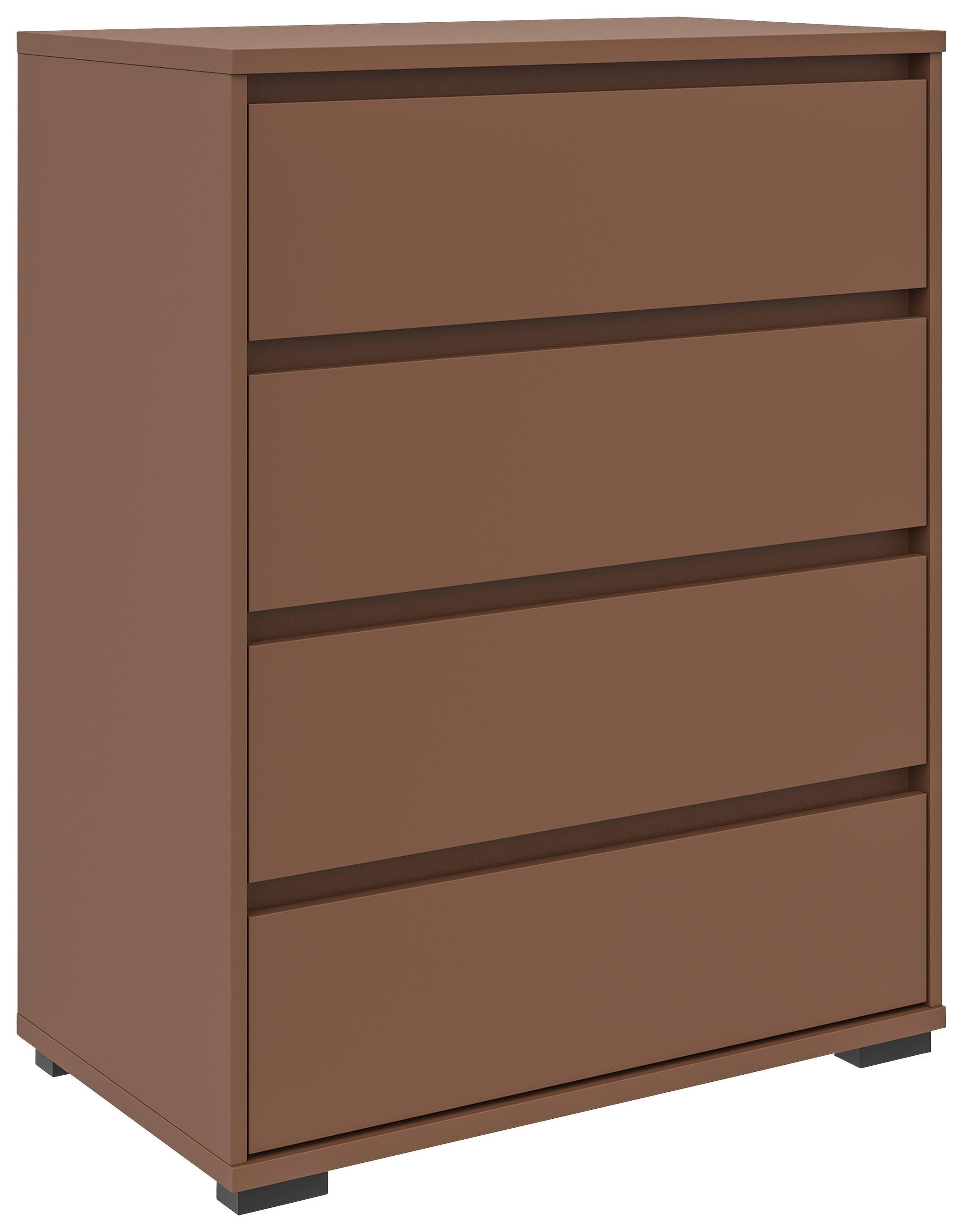 KOMMODE Line  in 80/103/48 cm  - Terracotta/Schwarz, Design, Holzwerkstoff/Kunststoff (80/103/48cm) - Carryhome