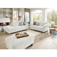 HOCKER Flachgewebe Creme  - Creme/Naturfarben, KONVENTIONELL, Holz/Textil (101/45/66cm) - Sit & More