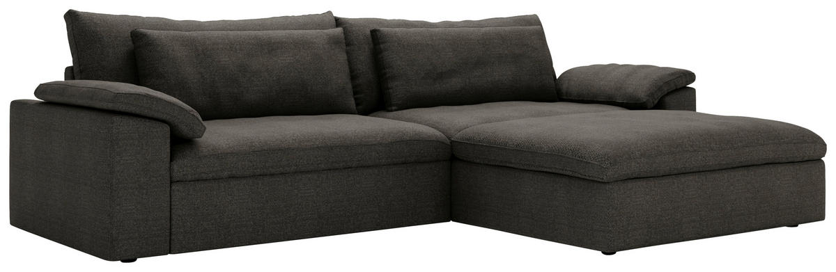 ECKSOFA  in Webstoff Anthrazit  306/198 cm  - Anthrazit/Schwarz, MODERN, Kunststoff/Textil (306/198cm) - Carryhome