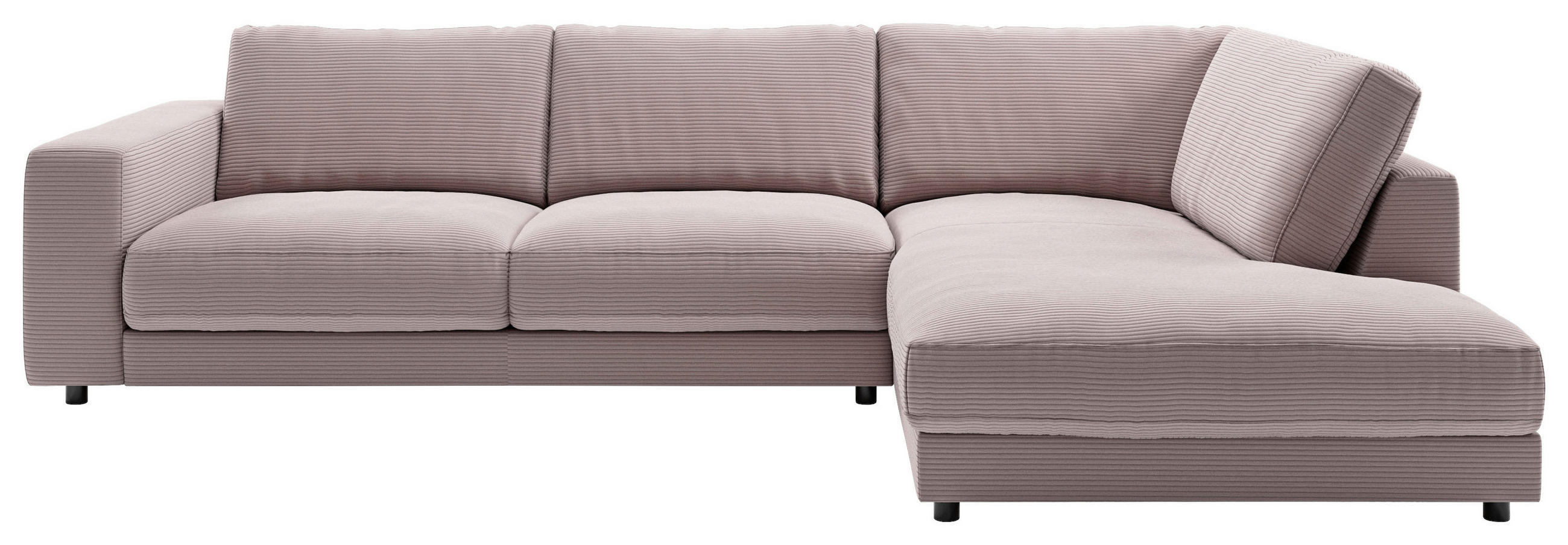 ECKSOFA in Cord Rosa  - Schwarz/Rosa, Design, Kunststoff/Textil (325/224cm) - Pure Home Lifestyle