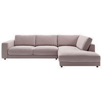 ECKSOFA in Cord Rosa  - Schwarz/Rosa, Design, Kunststoff/Textil (325/224cm) - Pure Home Lifestyle