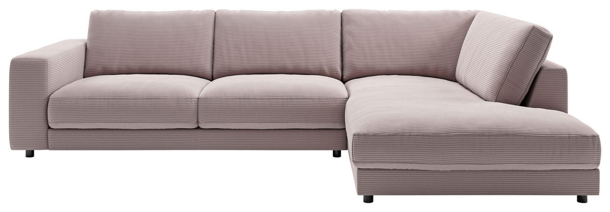 ECKSOFA in Cord Rosa  - Schwarz/Rosa, Design, Kunststoff/Textil (325/224cm) - Pure Home Lifestyle