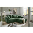 ECKSOFA Dunkelgrün Cord  - Dunkelgrün/Schwarz, KONVENTIONELL, Kunststoff/Textil (255/185cm) - Hom`in