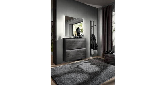 GARDEROBE 3-teilig in 133/195/20 cm - Anthrazit, Design, Glas/Holz (133/195/20cm) - Johann Jakob