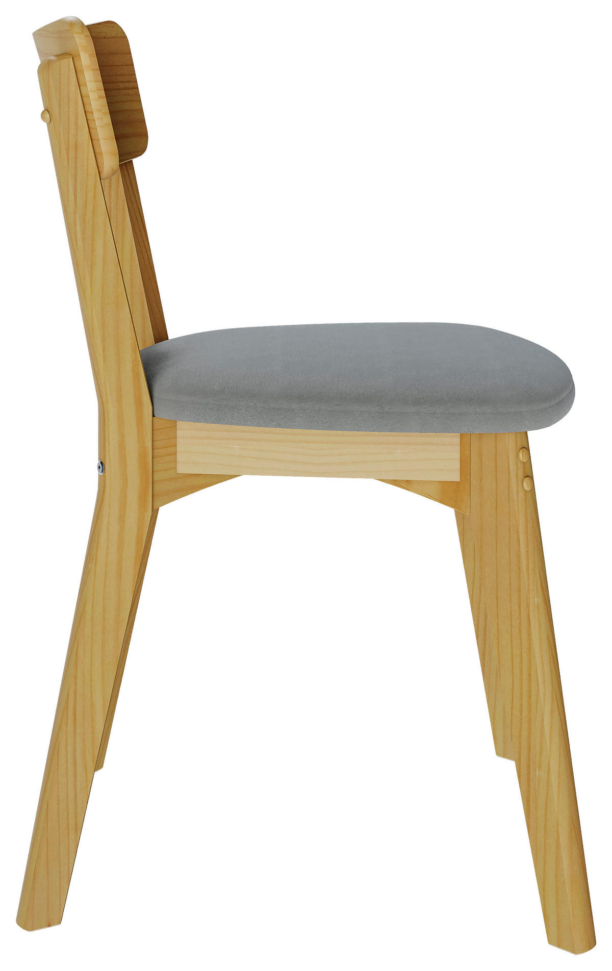 STUHL-SET 2 Stück  in Holz, Textil  - Naturfarben/Grau, MODERN, Holz/Textil (51,5/80,5/49cm) - MID.YOU