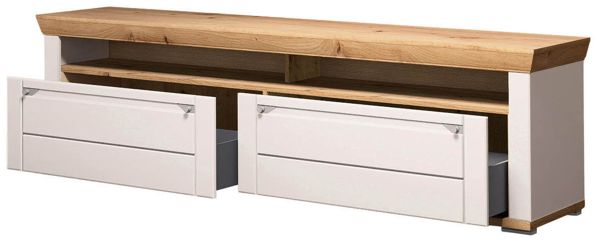 WOHNWAND  in Kaschmir, Eiche Artisan  330/208/53 cm  - Kaschmir/Eiche Artisan, ROMANTIK / LANDHAUS, Glas/Holzwerkstoff (330/208/53cm) - Landscape