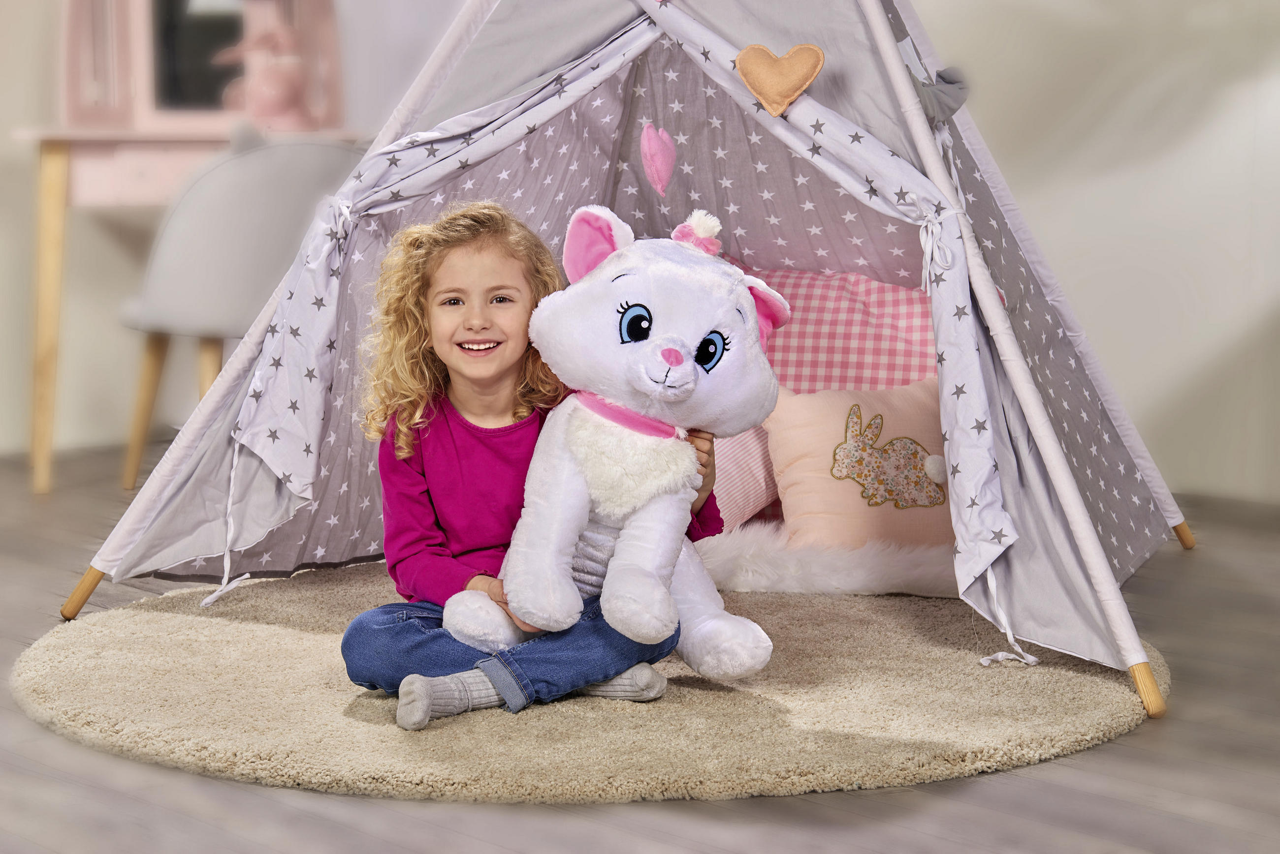 PLÜSCHTIER Disney Klassik Marie 33/33/46 cm  - Rosa/Weiß, Basics, Textil (33/33/46cm) - Disney