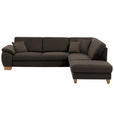 ECKSOFA in Mikrofaser Mokka  - Wildeiche/Beige, Natur, Holz/Textil (286/236cm) - Voleo