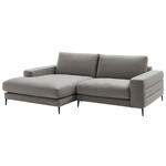 ECKSOFA  in Velours Greige  177/253 cm  - Greige/Schwarz, Design, Textil/Metall (177/253cm) - Dieter Knoll