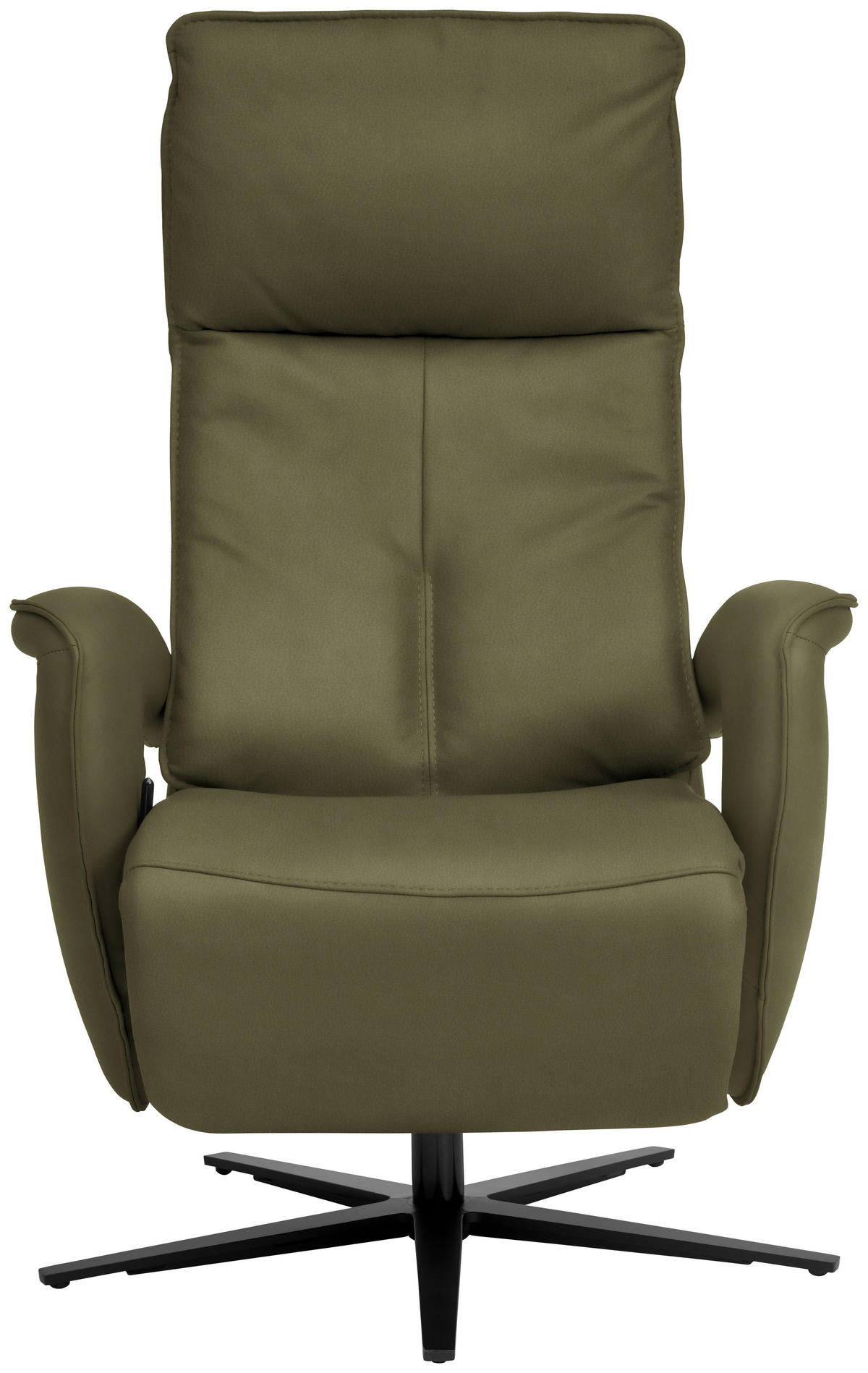 RELAXSESSEL in Leder Grün  - Schwarz/Grün, Design, Leder/Metall (77/119/87cm) - Valdera