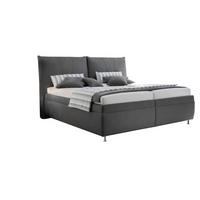 POLSTERBETT 180/200 cm, inkl. Matratze, gepolstertes Kopfteil, Lattenrost, Bettkasten,  in Dunkelgrau  - Dunkelgrau/Silberfarben, KONVENTIONELL, Holz/Textil (180/200cm) - Dieter Knoll