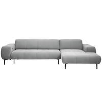 ECKSOFA in Chenille Hellgrau  311/167 cm  - Hellgrau/Schwarz, Design, Textil/Metall (311/167cm) - Xora