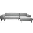 ECKSOFA in Chenille Hellgrau  311/167 cm  - Hellgrau/Schwarz, Design, Textil/Metall (311/167cm) - Xora