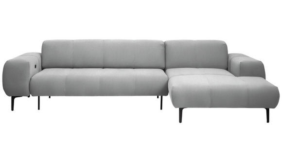ECKSOFA in Chenille Hellgrau 311/167 cm - Hellgrau/Schwarz, Design, Textil/Metall (311/167cm) - Xora