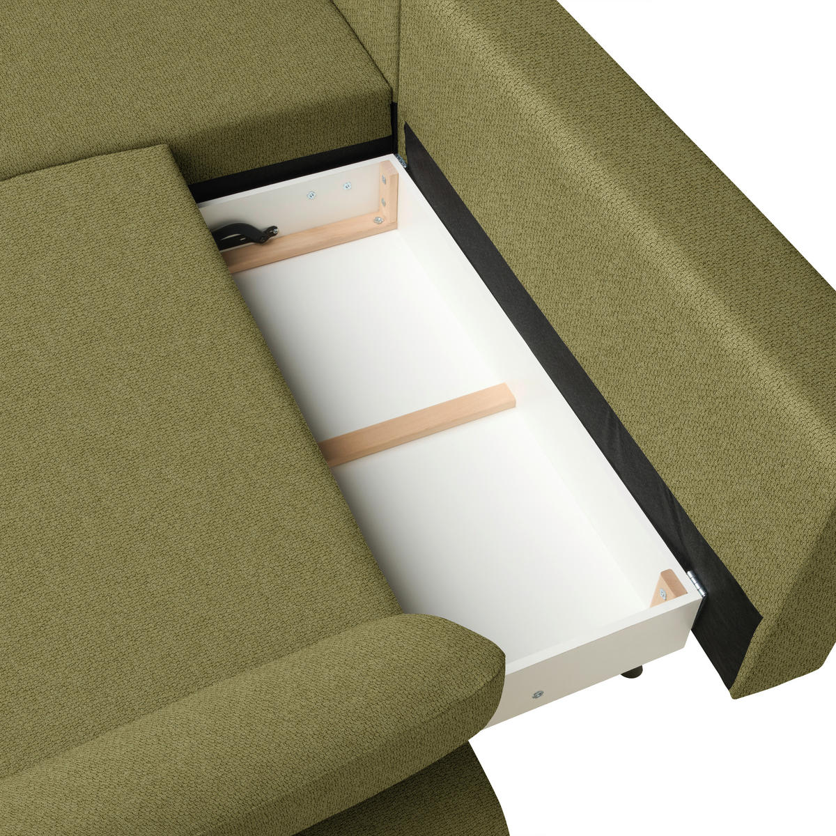 ECKSOFA Struktur Olivgrün  - Schwarz/Olivgrün, Design, Textil/Metall (186/284cm) - Lomoco