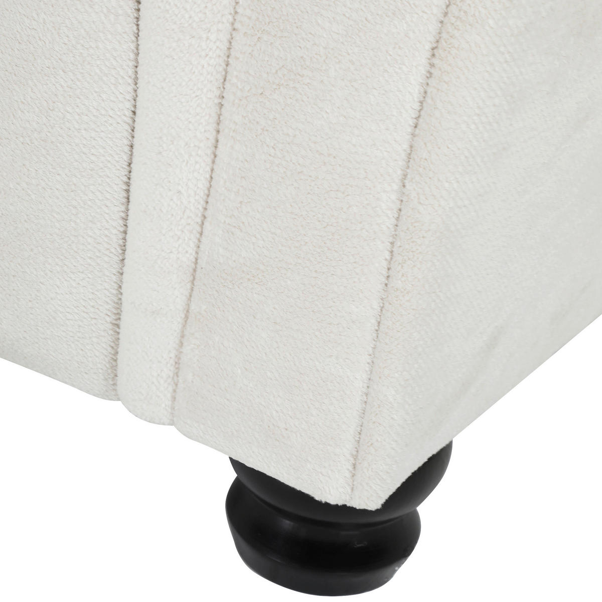 ECKSOFA Weiß Plüsch  - Dunkelbraun/Weiß, KONVENTIONELL, Holz/Textil (190/288cm) - Carryhome