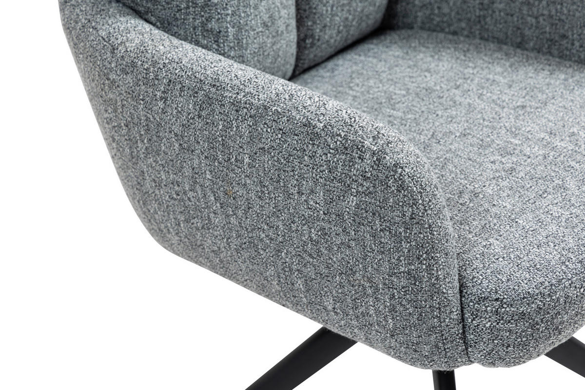 ARMLEHNSTUHL  in Eisen  - Schwarz/Grau, KONVENTIONELL, Textil/Metall (60/95/67cm) - MID.YOU