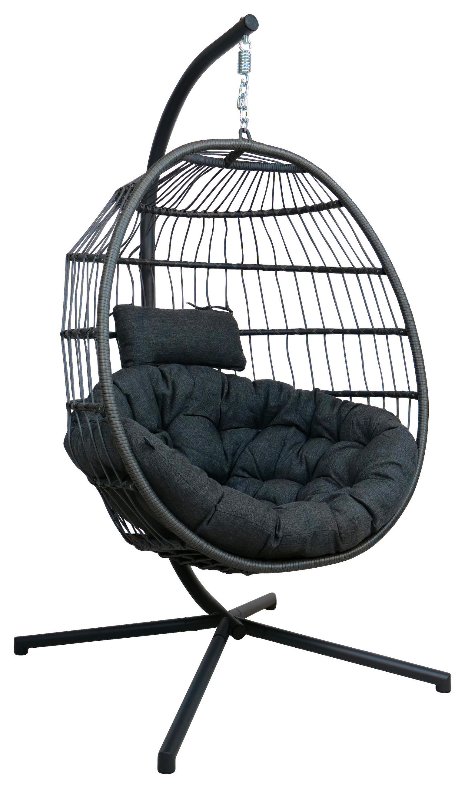 HÄNGESESSEL 106/127/68 cm  - Anthrazit/Grau, KONVENTIONELL, Kunststoff/Textil (106/127/68cm)