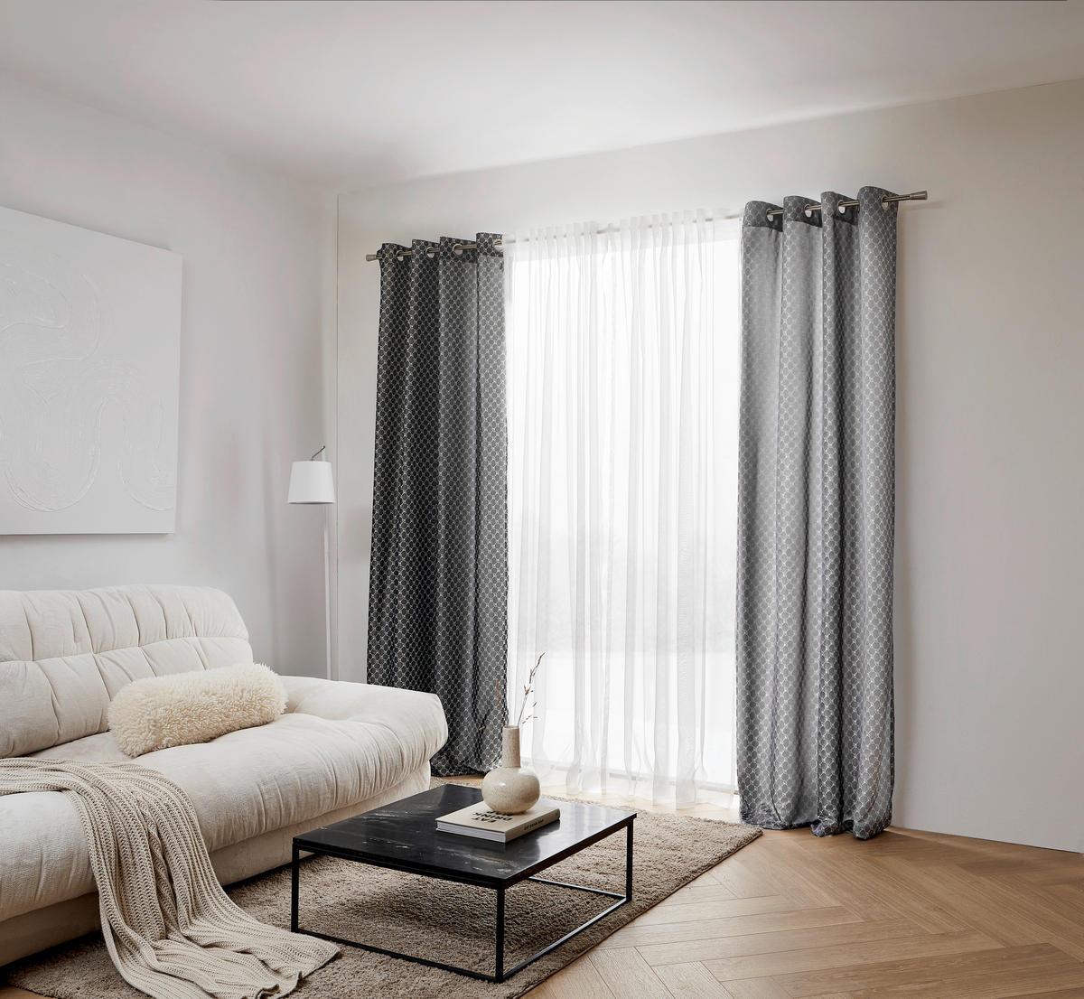 FERTIGVORHANG  halbtransparent  140/245 cm   - Weiß, KONVENTIONELL, Textil (140/245cm) - Dieter Knoll