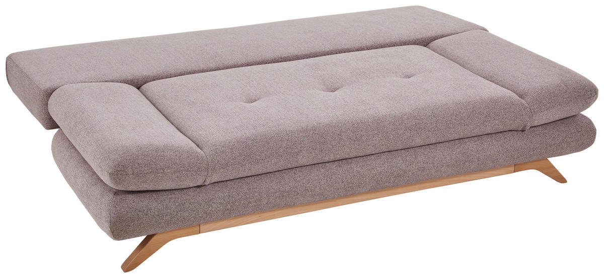 SCHLAFSOFA in Textil Grau, Altrosa  - Buchefarben/Altrosa, Konventionell, Holz/Textil (205/86/94cm) - Carryhome