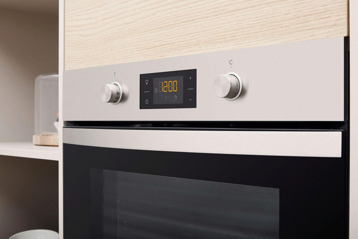 EINBAUBACKOFEN PBWK3OP8VIN  - Silberfarben/Schwarz, Basics, Glas/Metall (59,5/59,5/54.9cm) - Privileg