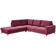 ECKSOFA Bordeaux Chenille  - Bordeaux/Schwarz, KONVENTIONELL, Textil/Metall (257/275cm) - Carryhome