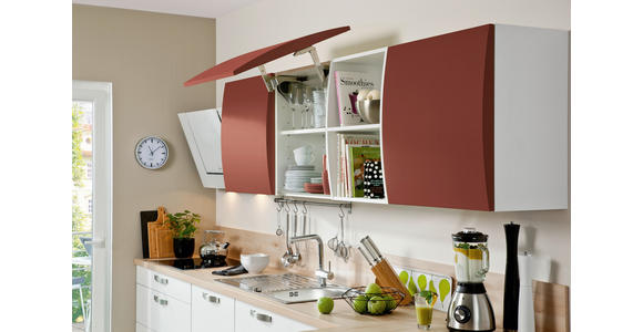 EINBAUKÜCHE   - Rot/Weiß, Design, Holzwerkstoff - Novel