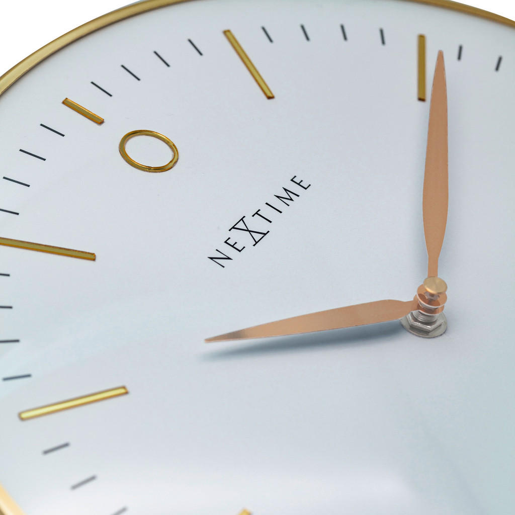 Thumbnail - Wanduhr, Weiß, Gold, Metall, Glas, 30x30x4.3 cm, RoHS, CE, Dekoration, Uhren, Wanduhren