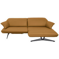 ECKSOFA Echtleder Bernsteinfarben  - Beige/Bernsteinfarben, Design, Leder/Metall (252/169cm) - Koinor