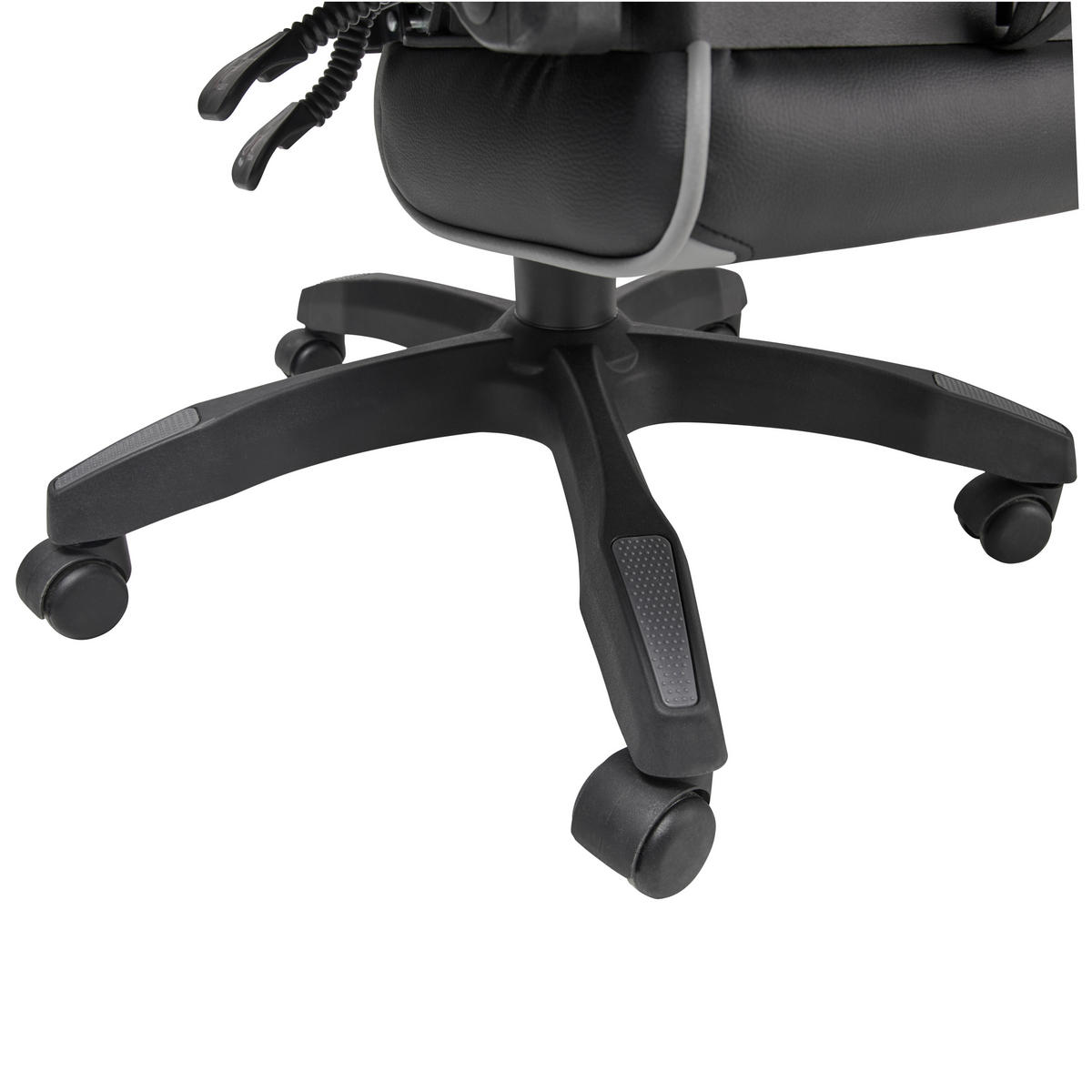 SCAUN DE GAMING  in imitație piele, microfibră gri, negru  - negru/gri, Lifestyle, plastic/lemn (68,5/116-124/65cm) - Livetastic